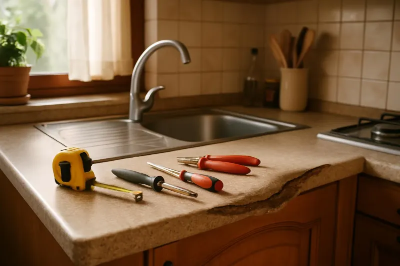 Top della cucina rovinato o gonfio: si può sostituire senza cambiare tutta la cucina?
